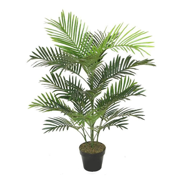 40" Decorative Potted Two Tone Green Tropical Mini Palm Tree