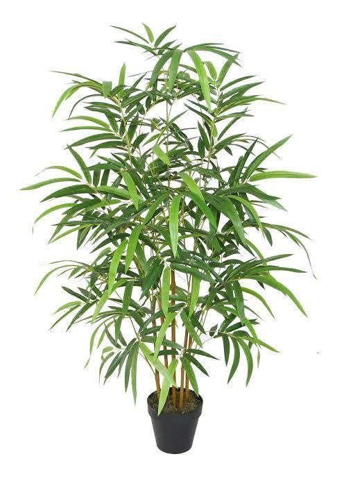 51.5" Decorative Potted Artificial Two Tone Green and Brown Bamboo Plant