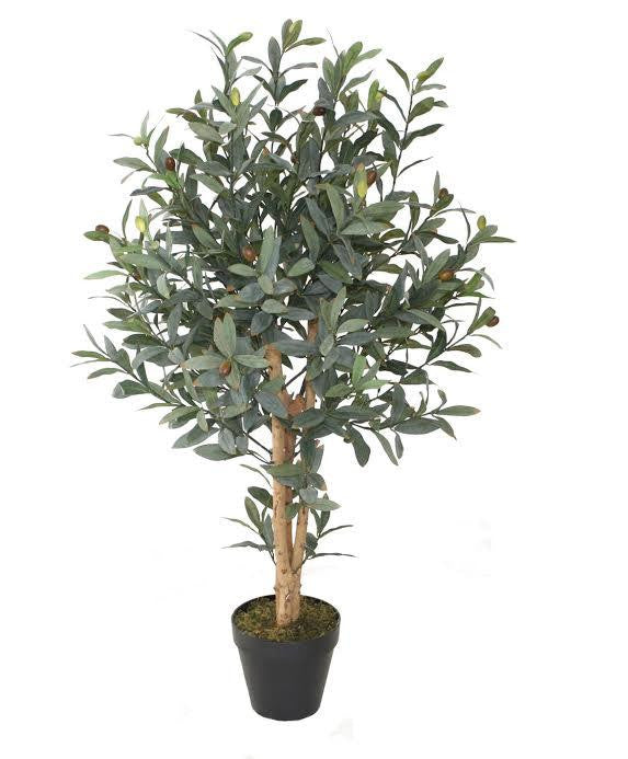 38.75" Decorative Potted Artificial Brown and Green Olive Tree