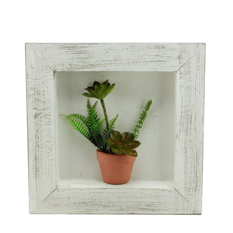 12" Artificial Mixed Succulent Plants in a Pot 3-D Wall Art Decoration