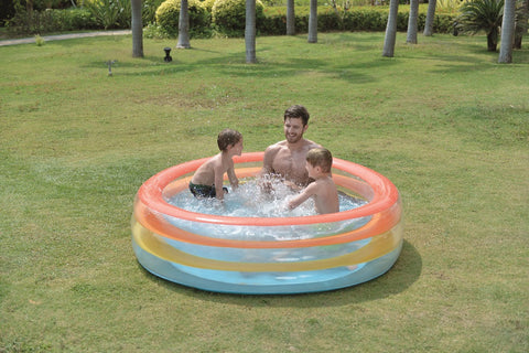 73.5" Vibrantly Colored Inflatable Swimming Pool with Translucent Walls