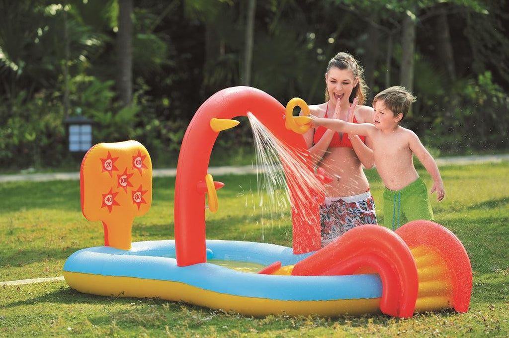 88.5" Inflatable Children's Interactive Water Play Center with Slide