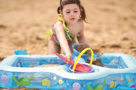 35" Inflatable Sand and Sea Three Compartment Children's Play Pool