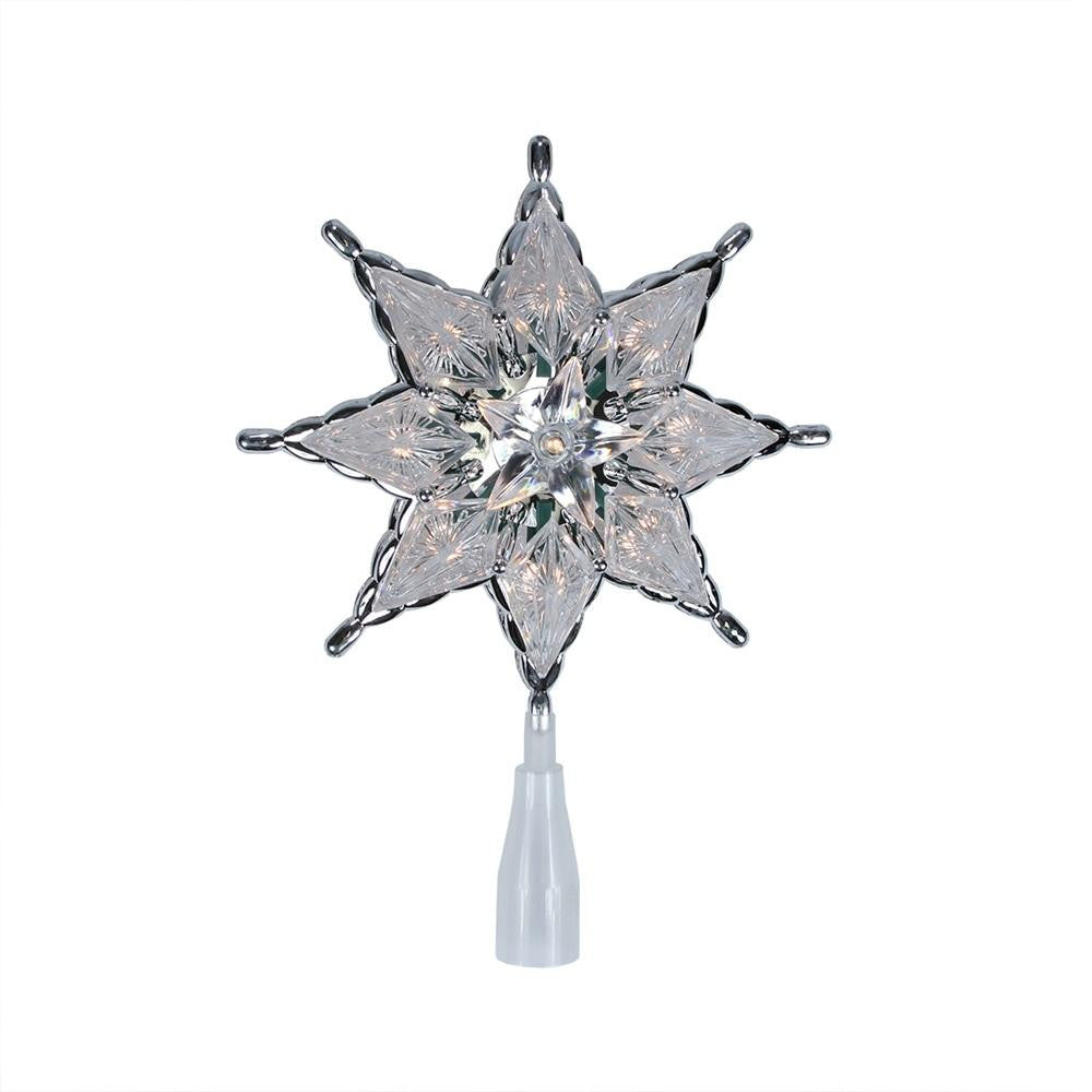 8" Lighted 8-Point Star Christmas Tree Topper Decoration - Clear Lights