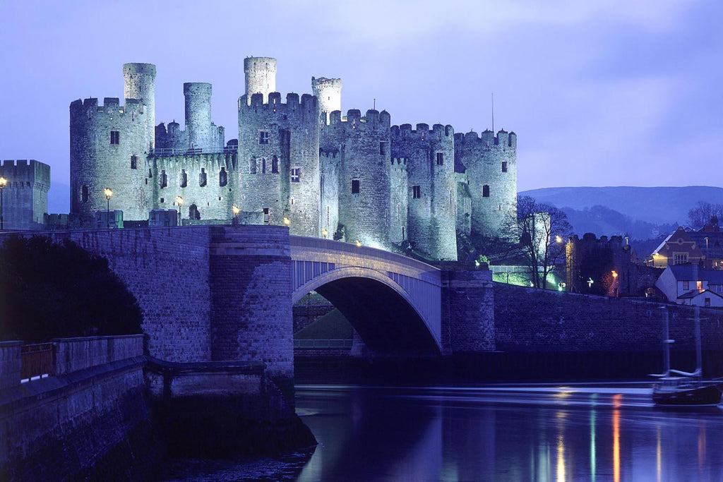 LED Lighted Conwy Castle in Wales Scene Canvas Wall Art 15.75" x 23.5"