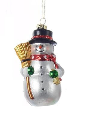 4.25" Decorative Jolly Snowman with a Red Scarf Christmas Shatterproof Ornament