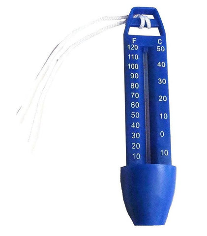 6.5" Economy Blue and White Easy Read Swimming Pool Thermometer with Cord