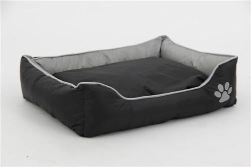 Gray and Black Waterproof Plush Oxford Pet Bed Sleeper Lounge - Extra Small