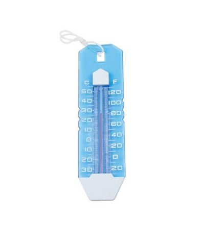 10.25" Jumbo Easy-Read Transparent Blue Swimming Pool Thermometer with Cord