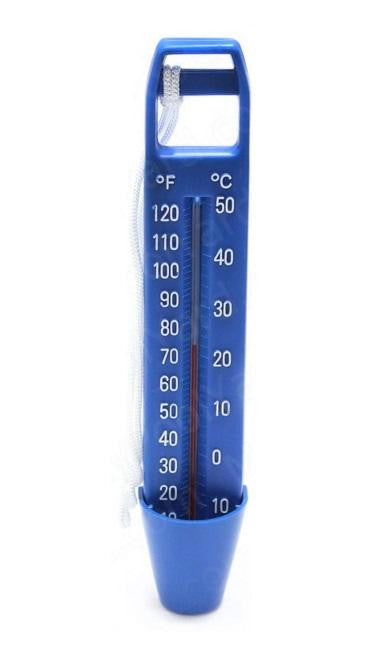 9.5" White and Blue Large Pocket Swimming Pool and Spa Thermometer with Cord