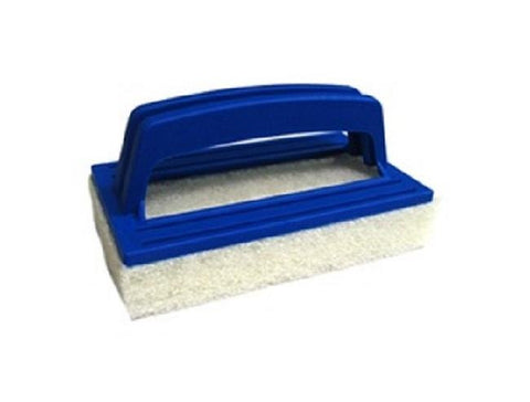 5.75" Blue Hand-Held Swimming Pool Wall and Floor Scrubber Pad Brush with Molded Handle