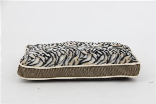 Luxurious Zebra Faux Fur Plush Waterproof Oxford Pet Pillow Sleeper Bed - Extra Small