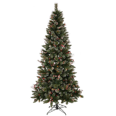 4.5' Pre-lit SnowTip Berry Pine Cone Artificial Christmas Tree - Multi-Color Lights