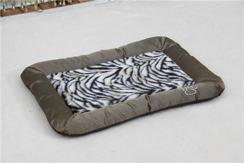 Luxurious Zebra Faux Fur Waterproof Oxford Pet Sleeper Bed - Medium