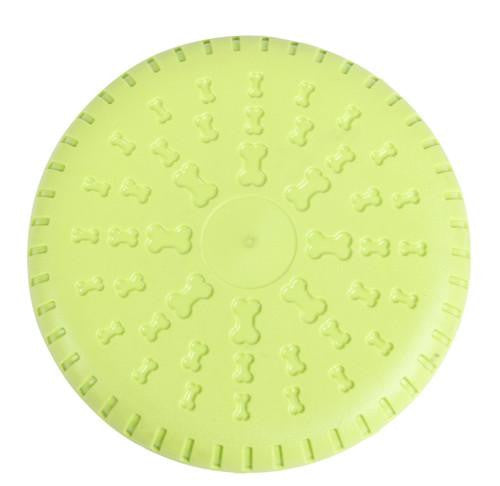 9.25" Lime Green Soft and Flexible TPR Rubber Puppy Dog Frisbee Fetch Toy