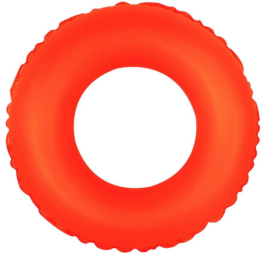 30" Classic Round Neon Orange Inflatable Swimming Pool Inner Tube Ring Float