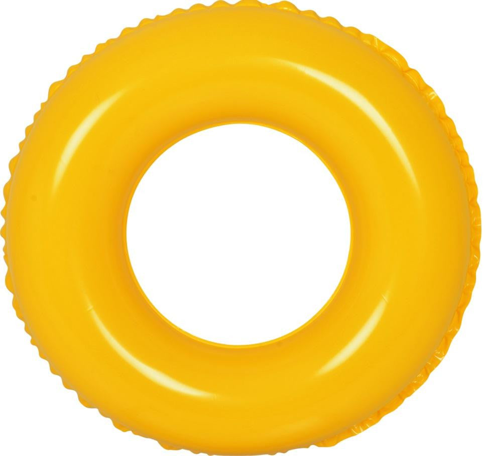 24" Classic Round Yellow Inflatable Swimming Pool Inner Tube Ring Float