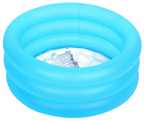 25" Bright Blue Inflatable Toddler's Three Ring Swimming Pool