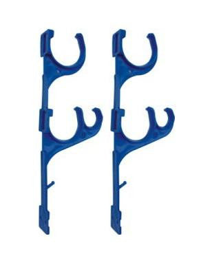 Set of 2 Blue Pole and Vacuum Hose Swimming Pool Accessory Hangers 12.5"