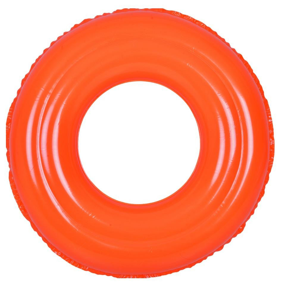 35" Classic Round Orange Inflatable Swimming Pool Inner Tube Ring Float