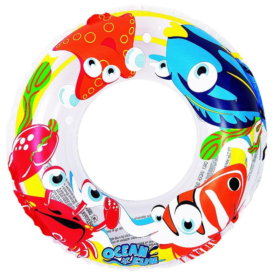 20" Clear Ocean Fun Children's Inflatable Swimming Pool Inner Tube Ring Float