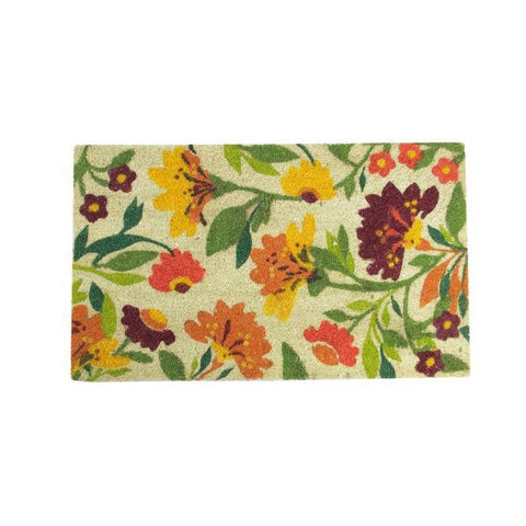 Decorative Multi-Color Spring Floral Coir Outdoor Rectangular Door Mat 29.75" x 17.75"