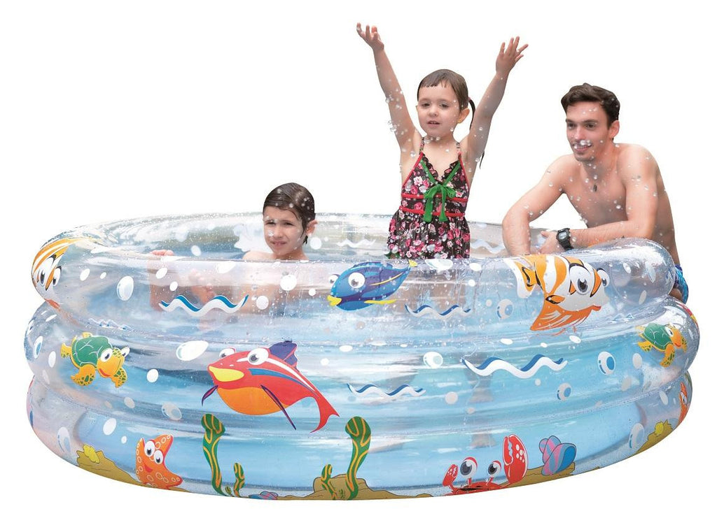 59" Ocean Floor Three Ring Inflatable Children's Swimming Pool