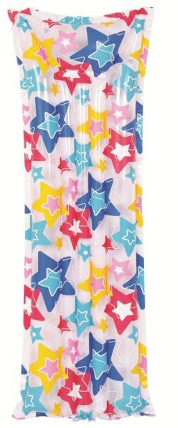 72" Colorful Star Print Inflatable Air Mattress Swimming Pool Raft Float