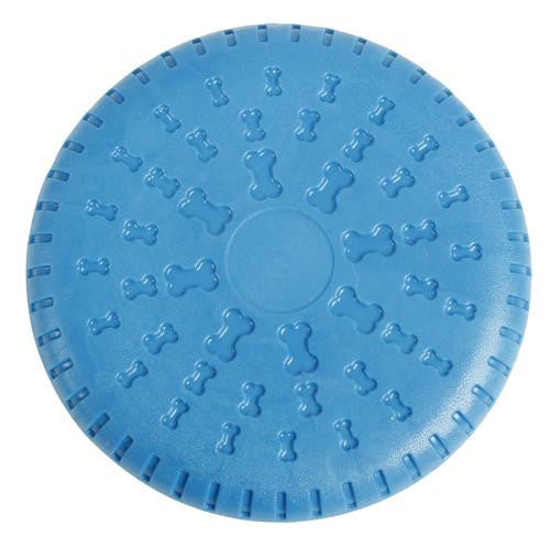 9.25" Cerulean Blue Soft and Flexible TPR Rubber Puppy Dog Frisbee Fetch Toy