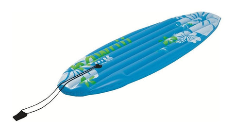 59" Blue Tropical Surfboard-Inspired Inflatable Swimming Pool Float