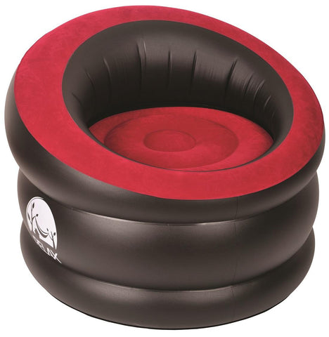 35" Jet Black and Red "Relax" Indoor-Outdoor Inflatable Armchair