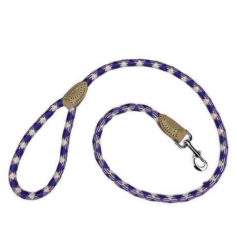 4' Patriotic Red, White and Blue Durable Woven Nylon Dog Leash - Large