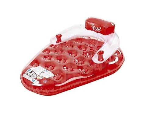 65" Red and White Strawberry Shaped Swimming Pool Inflatable Water Lounge