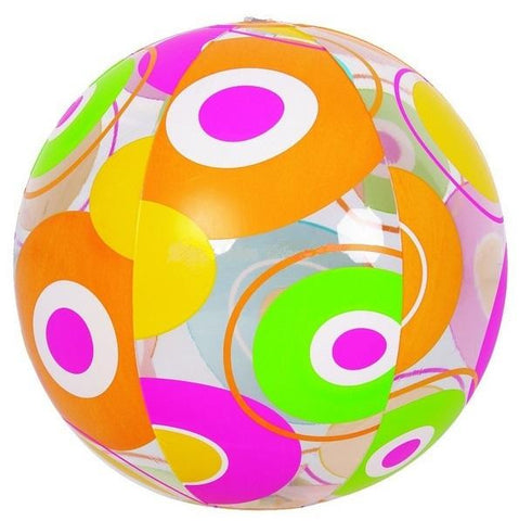 20" Colorful 6-Panel Circle Print Inflatable Beach Ball Swimming Pool Toy