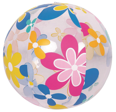 20" Colorful 6-Panel Flower Print Inflatable Beach Ball Swimming Pool Toy