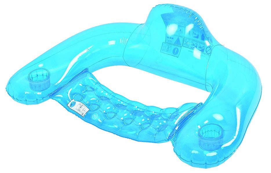 48.5" Transparent Blue Inflatable Swimming Pool Water Sofa Lounge Chair