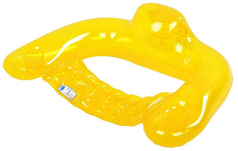 48.5" Transparent Yellow Inflatable Swimming Pool Water Sofa Lounge Chair