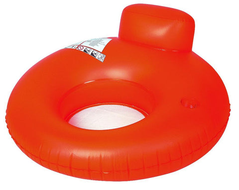 48" Neon Orange Water Sofa Inflatable Swimming Pool Inner Tube Lounger Float