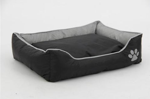 Gray and Black Waterproof Plush Oxford Pet Bed Sleeper Lounge - Large