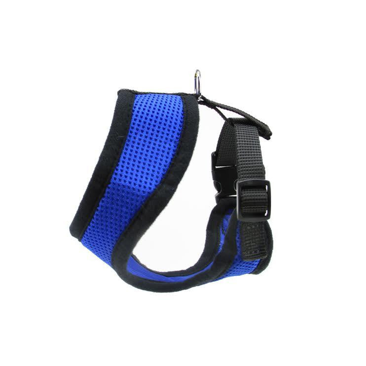 Blue and Black Breathable Nylon Adjustable Dog Harness - Small