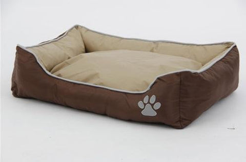 Olive Tan, Gray and Brown Waterproof Plush Oxford Pet Bed Sleeper Lounge - Large