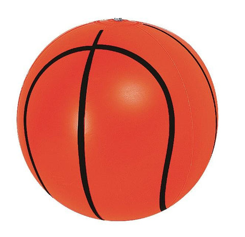 16" Orange and Black 6-Panel Inflatable Beach Basketball Swimming Pool Toy