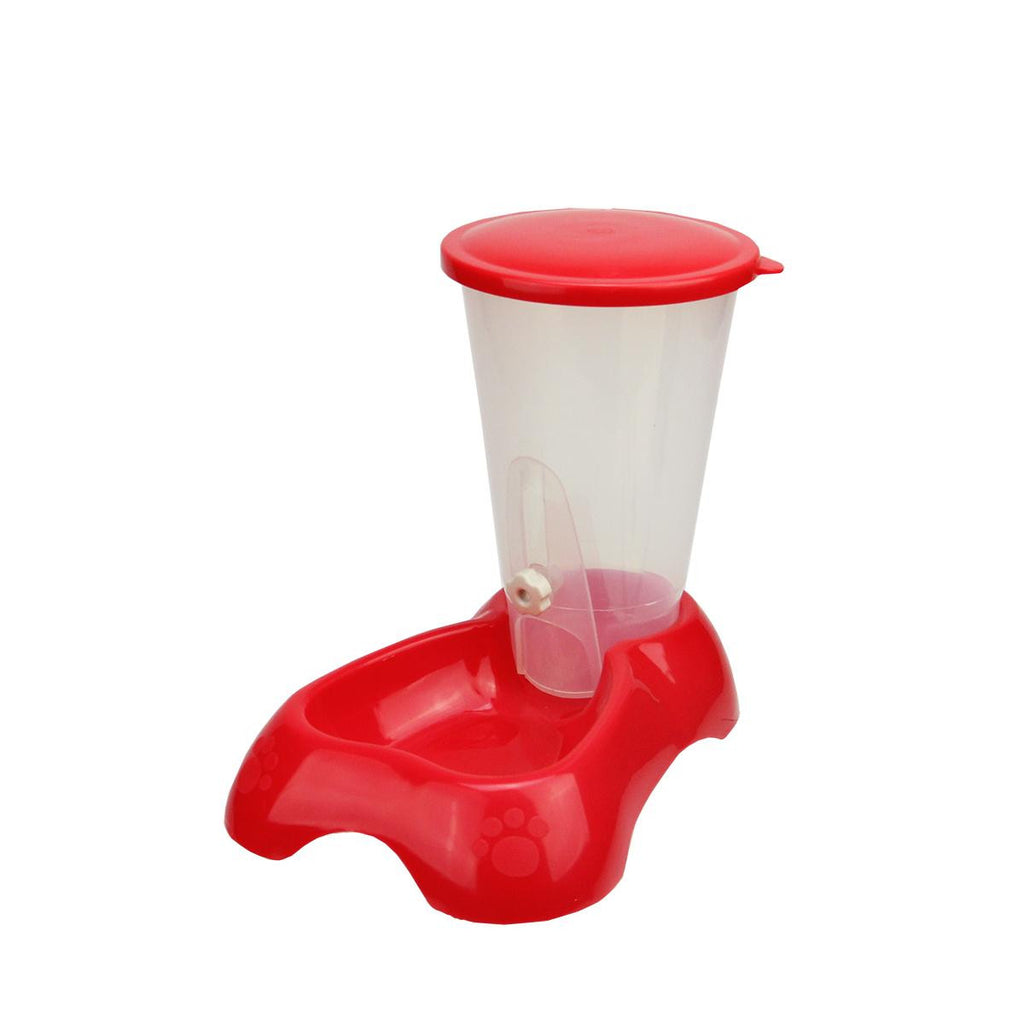 Red Seat Style Adjustable Pet Drinking or Feeding Trough - 400ml Volume