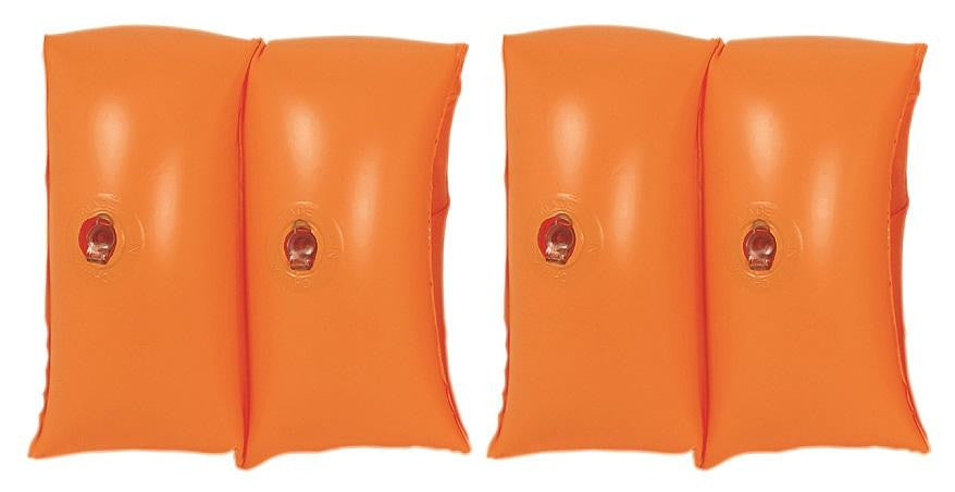 Set of 2 Orange Inflatable Swimming Pool Arm Floats for Kids 3-6 Years