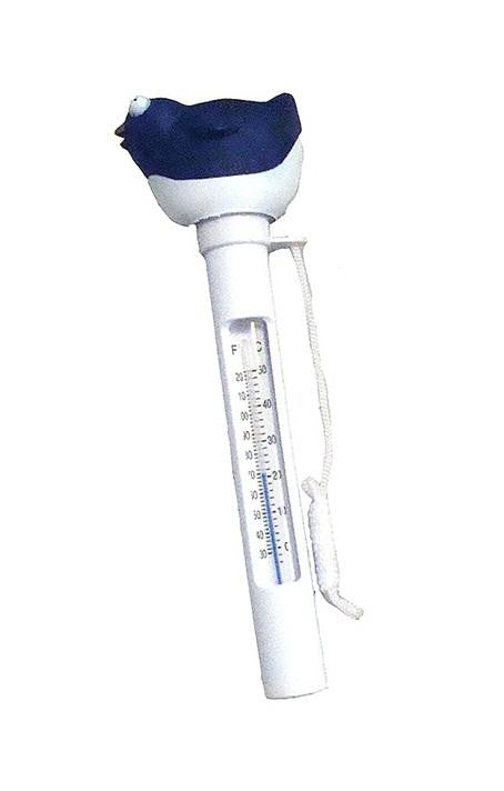 8.25" Blue and White Penguin Floating Swimming Pool or Spa Thermometer with Cord