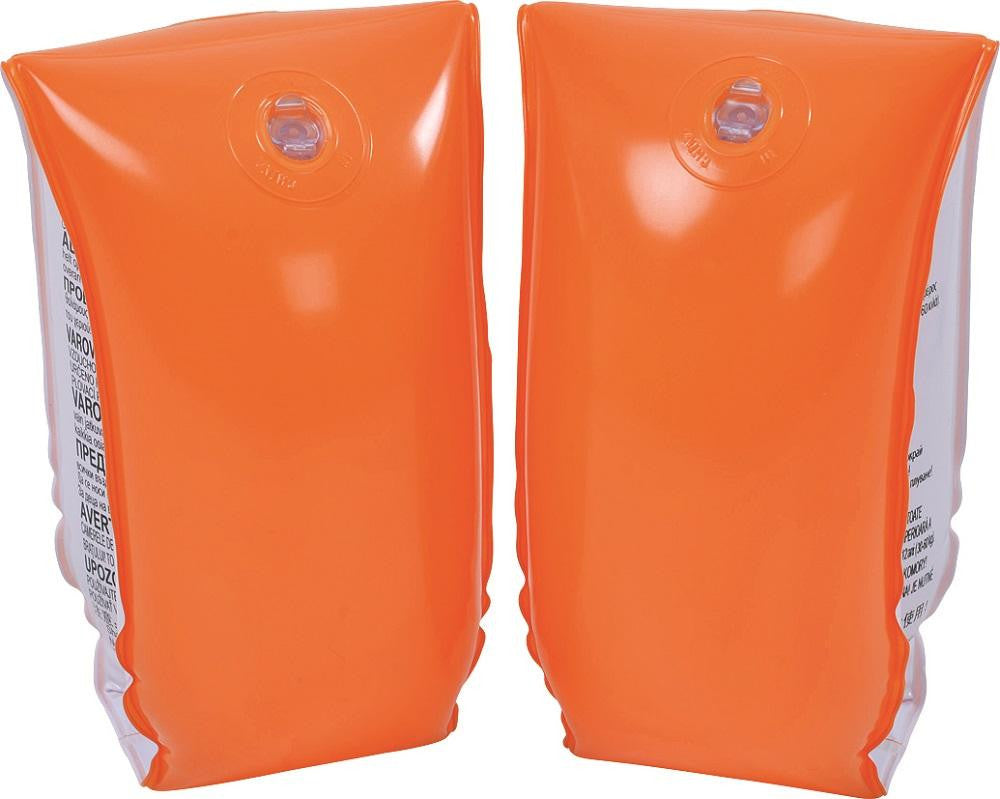 Set of 2 Orange Inflatable Swimming Pool Arm Floats for Kids 6-12 Years