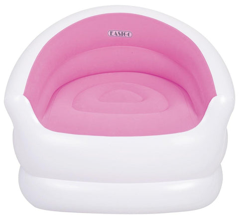 37" White and Pink Color-Splash Indoor-Outdoor Inflatable Lounge Chair