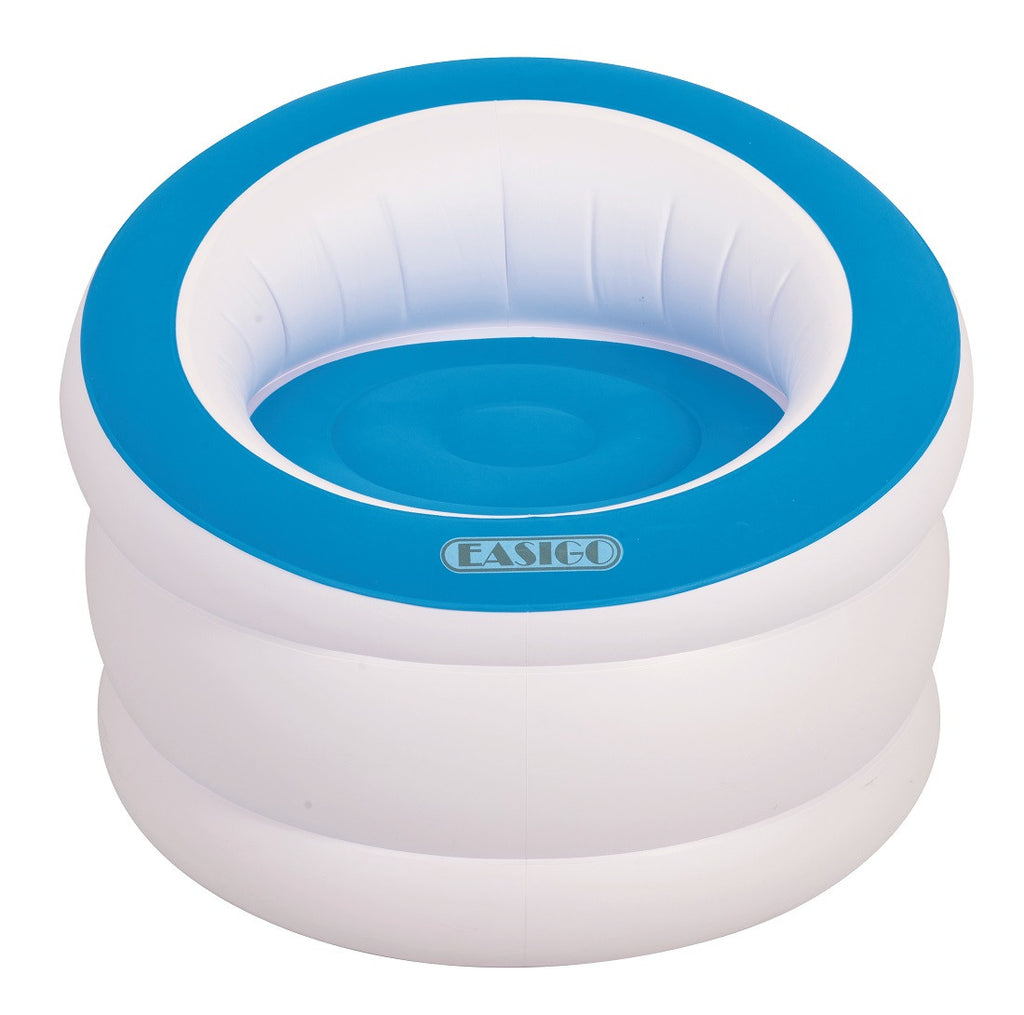 35" White and Cyan Blue Indoor-Outdoor Inflatable "Easigo" Chair