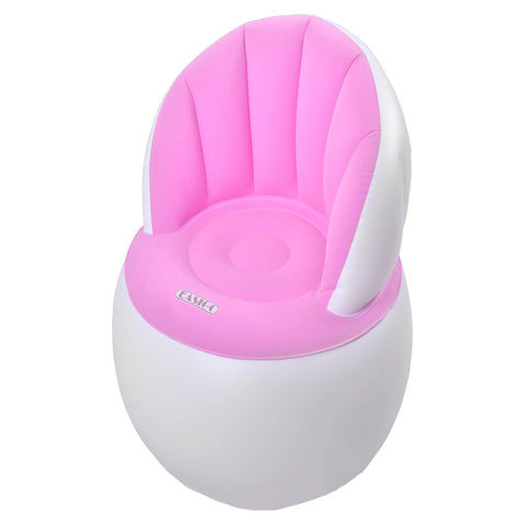 33.5" White and Pink Inflatable Indoor-Outdoor "Easigo" Armchair