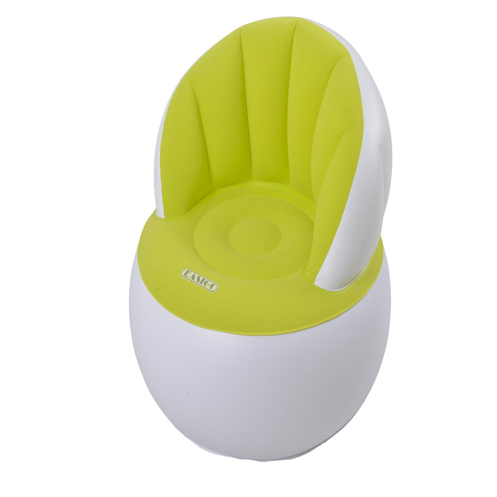 33.5" White and Green Inflatable Indoor-Outdoor "Easigo" Armchair